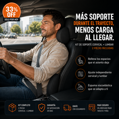 ConfortDrive™ | Soporte Cervical + Lumbar